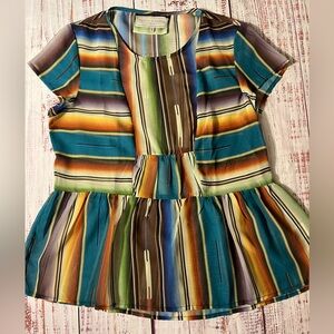 Double D Ranch Colorful Serape Polyester Striped Top